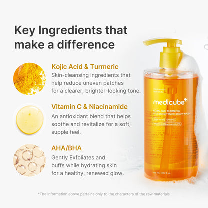 medicube Kojic Acid Turmeric Brightening Body Wash, 13.52 fl.oz medicube