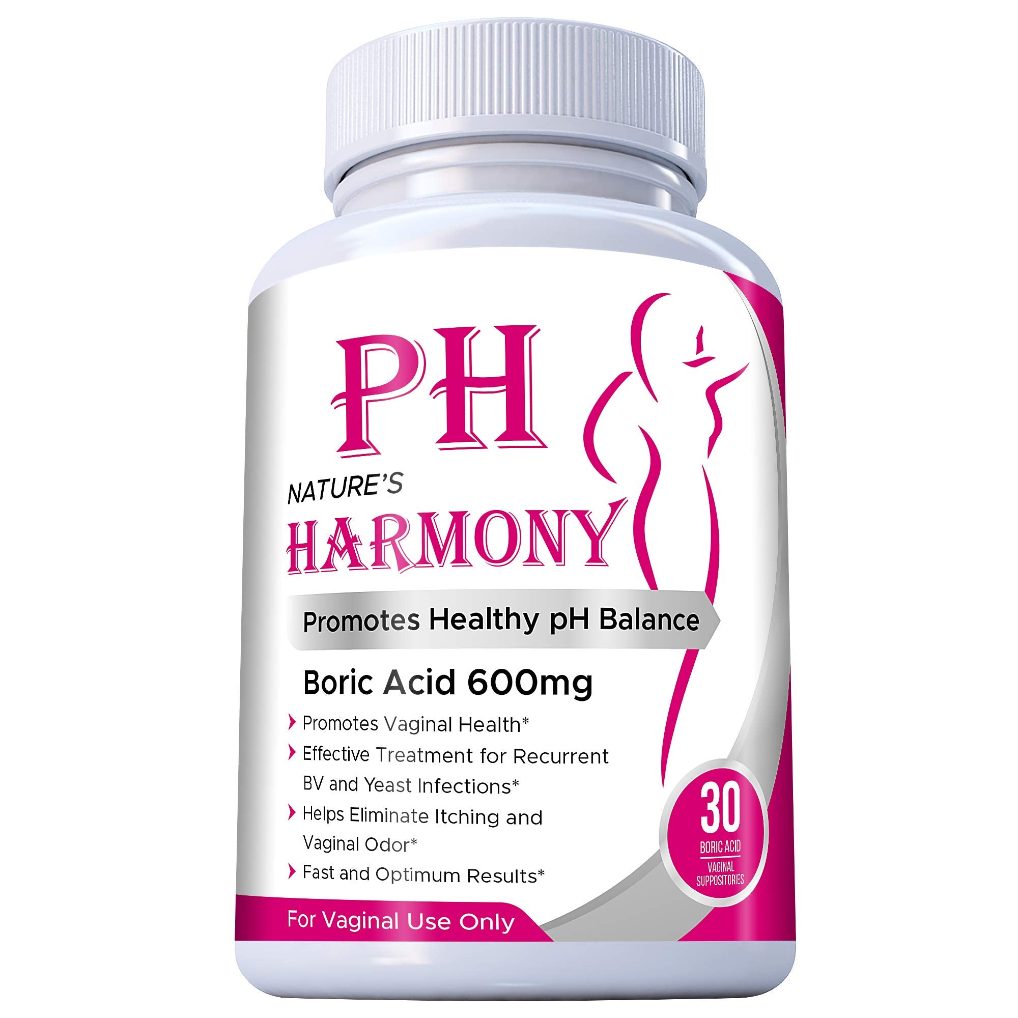 PURE PLANT HOME Boric Acid Suppositories Nature's Harmony 30 Count 600 mg 100% Pure Made in USA Nature's Harmony buy australia supplements