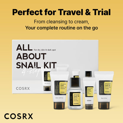 COSRX All About Snail Mucin Korean Skin Care Set, Mini Travel Essentials COSRX