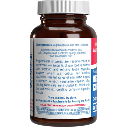 Plant Based Multi Digestive Enzymes Supplement - Clinically Formulated Digestion Supplement with Soothing Herbs and Enzymes for Women and Men Anabolic Laboratories