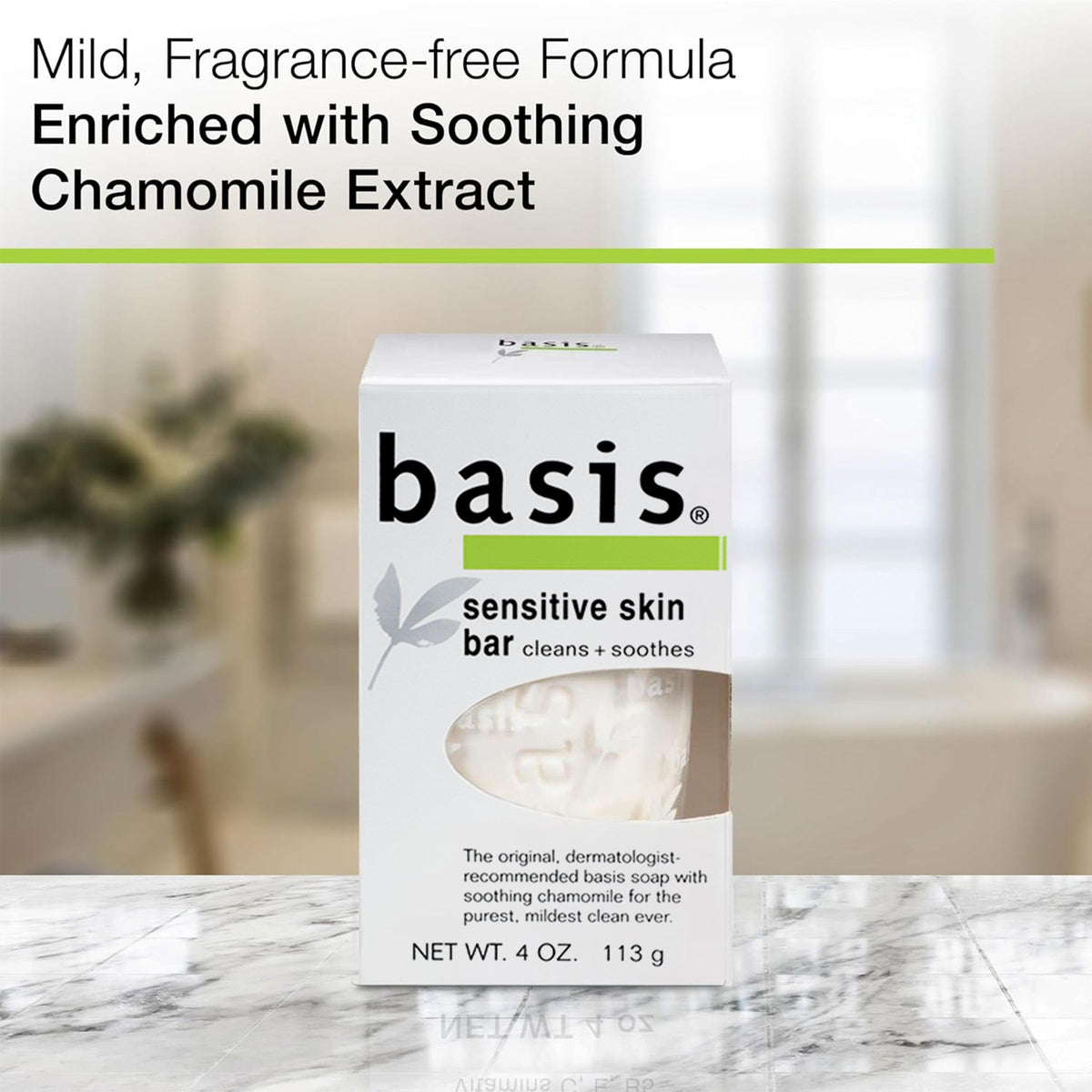Basis Sensitive Skin Bar Soap for Body, Hands and Face, Multipack, 6 x 4 OZ Basis