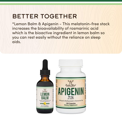 Double Wood Supplements Organic Lemon Balm Tincture - for Digestion & Relaxation 590mg - 2FL OZ, 120 Servings Double Wood Supplements