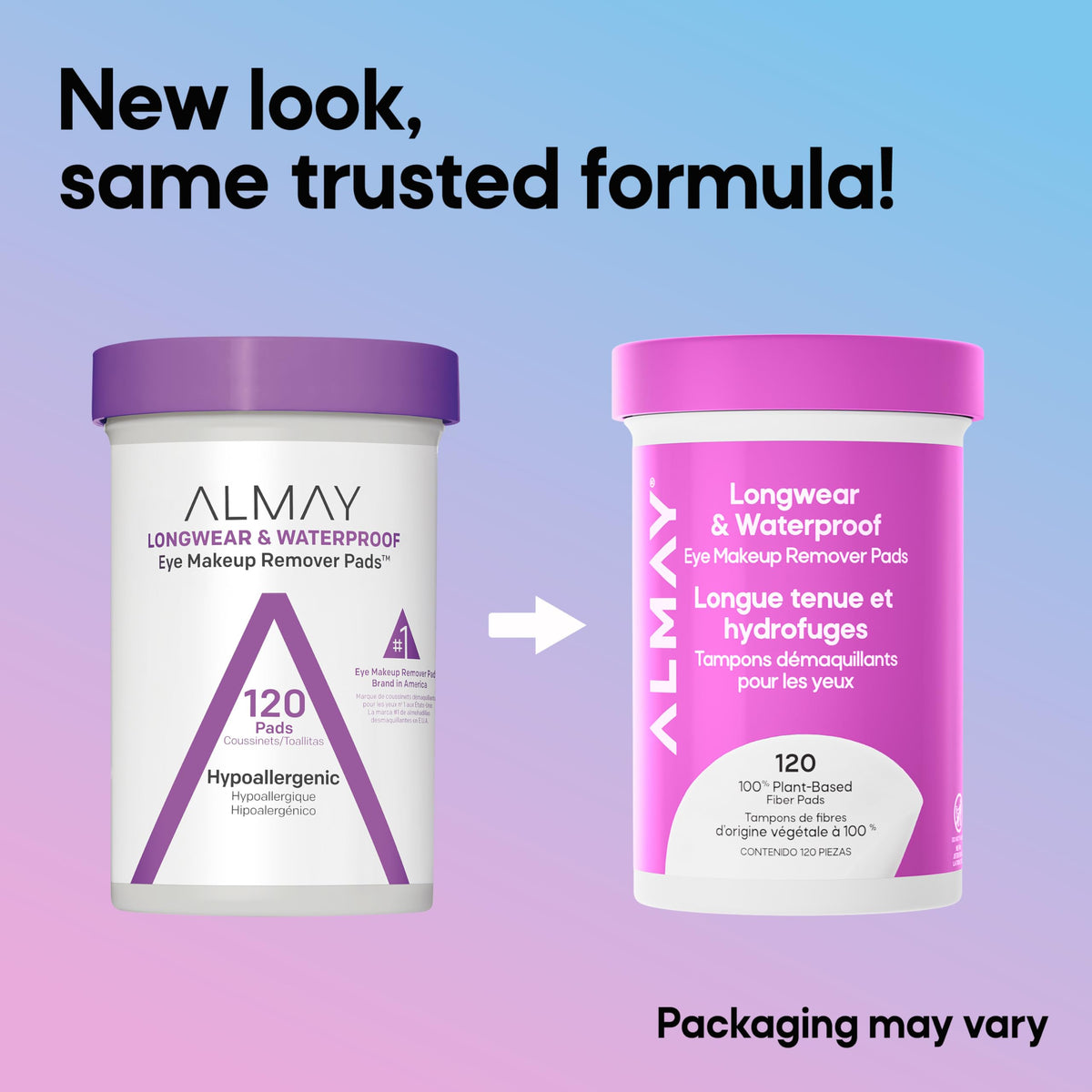 Almay Longwear & Waterproof Eye Makeup Remover Pads, 120 Count Almay