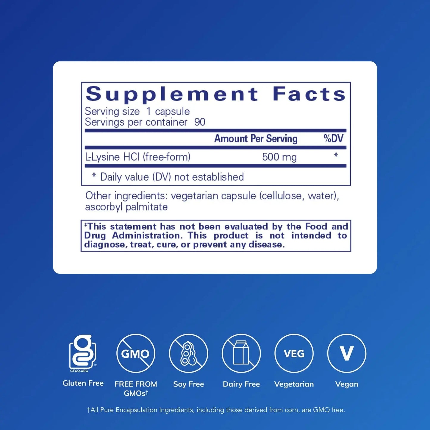 Pure Encapsulations L-Lysine - Essential Amino Acid Supplement for Immune Support & Gum, Lip Health* - with L-Lysine HCl - 90 Capsules Pure Encapsulations