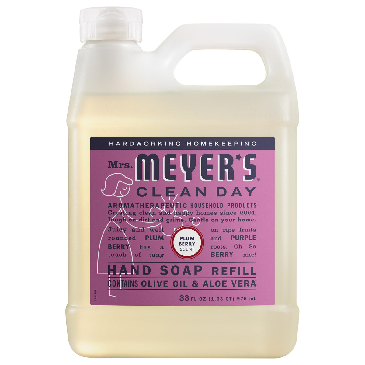 Mrs. MEYER'S CLEAN DAY Hand Soap Refill, Plum Berry Scent, 33 Fl Oz Bottle Mrs. MEYER'S
