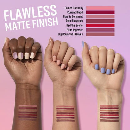 wet n wild Perfect Pout Matte Retractable Gel Lip Liner Pencil, Rich Creamy Long Lasting Color, Well-Defined and Flawless Application, Vegan & Cruelty-Free - Purple Lay Down the Mauves wet n wild