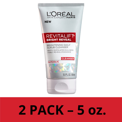L'Oreal Paris Revitalift Bright Reveal Anti-Aging Facial Cleanser with Glycolic Acid 5 fl. oz (Pack of 2) L'Oreal Paris