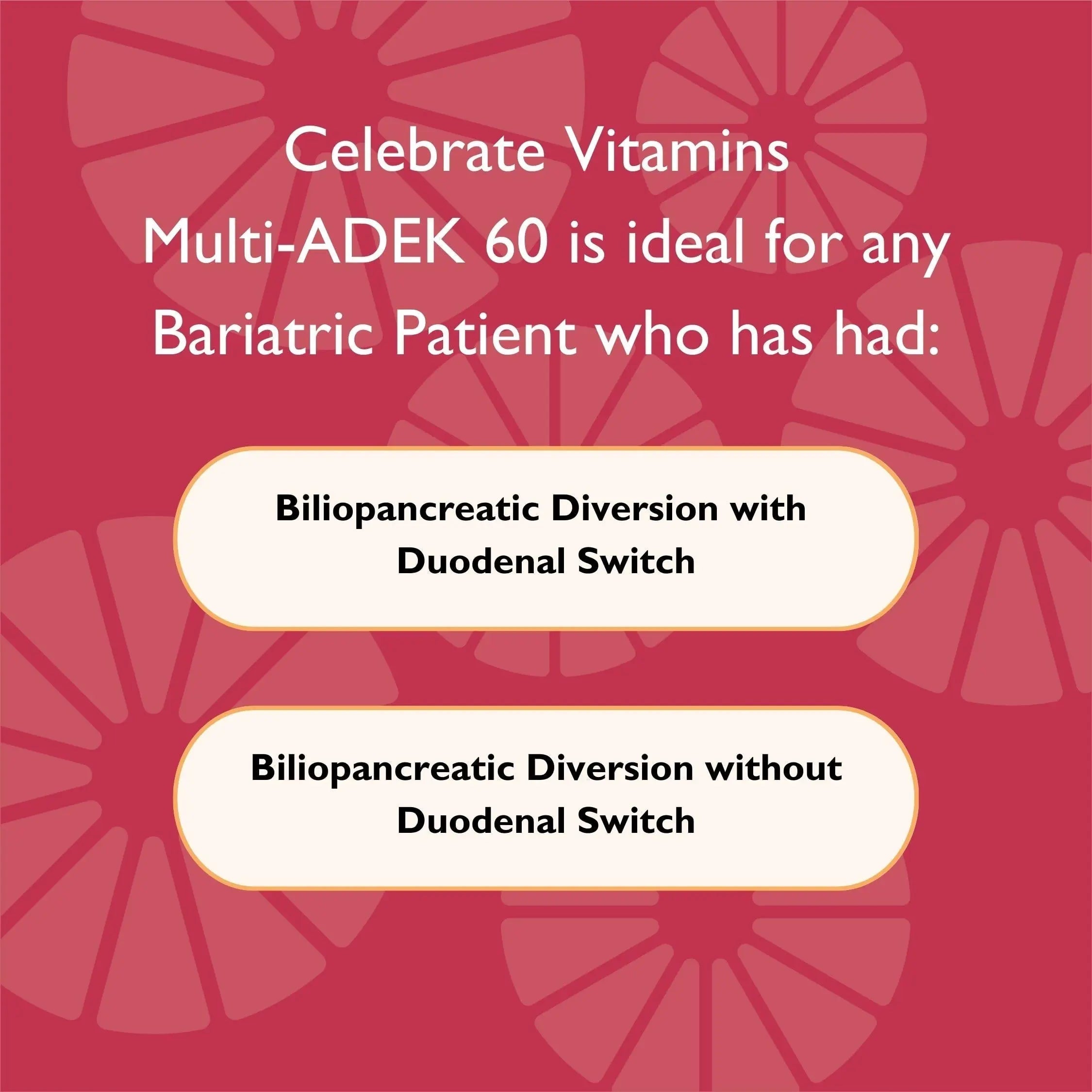 Celebrate Vitamins Multi ADEK Chewables, 60mg Iron - Daily Bariatric Multivitamin, Vitamins A, D, E, K & B12 for Duodenal Switch Surgery Patients Celebrate Bariatric Supplements buy australia supplements