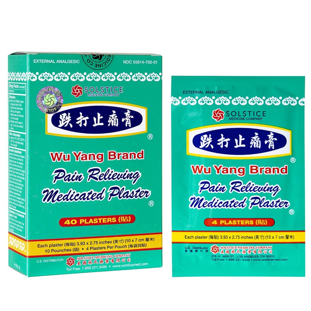 Wu Yang Brand Pain Relieving Medicated Plaster (40 Plasters per Box) (1 Box) Solstice Medicine Company buy australia supplements