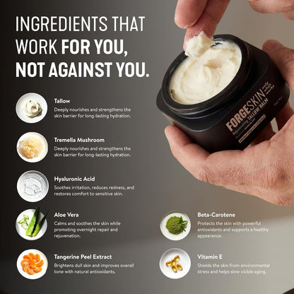 Forge Skin® Wrinkle Defense Beef Tallow Balm for Men [TALLOW-BASED] Moisturizer for Face Hydration - Hydrating Anti Aging Skin Cream Forge Skin