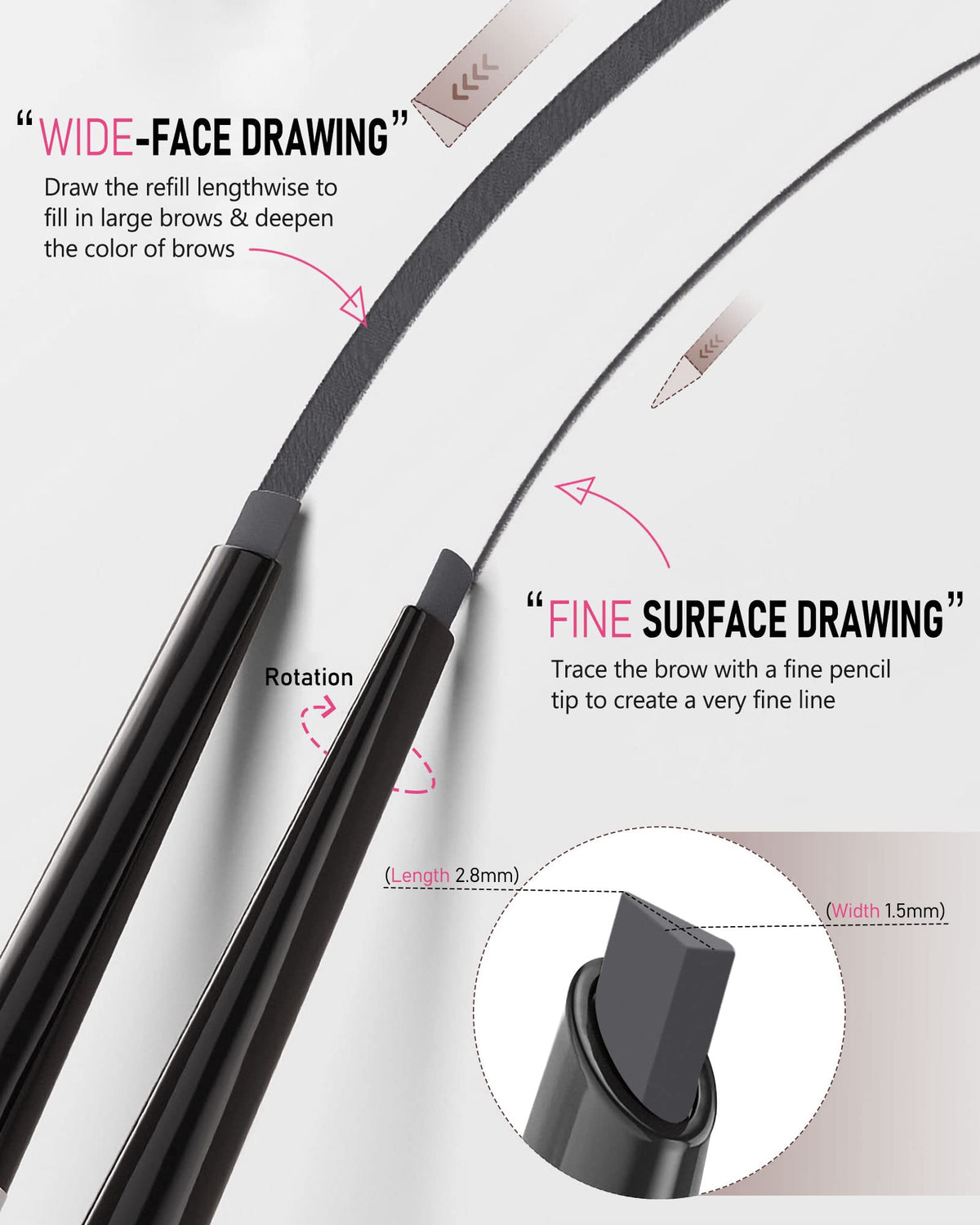 Yfulfill Gray Eyebrow Pencils for Older Women with Grey/Silver/White Hair YFulfill