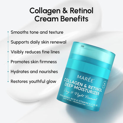 MAREE Face Moisturizer Retinol Cream for Face – Daily Wrinkle Cream for Women – Anti-Aging Face Cream – Facial Moisturizer with Collagen MAREE