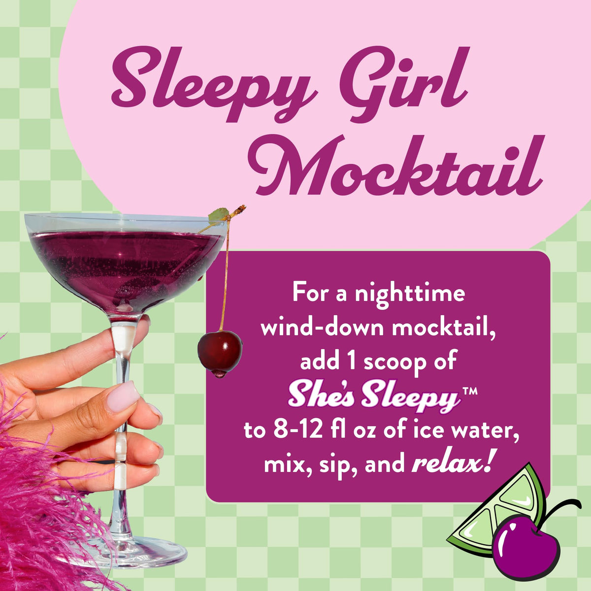 Legendairy Milk She’s Sleepy™ – Cherry Limeade – Nightly Sleep Aid, Sugar Free Drink Mix with Magnesium Glycinate & Ashwagandha Legendairy Milk
