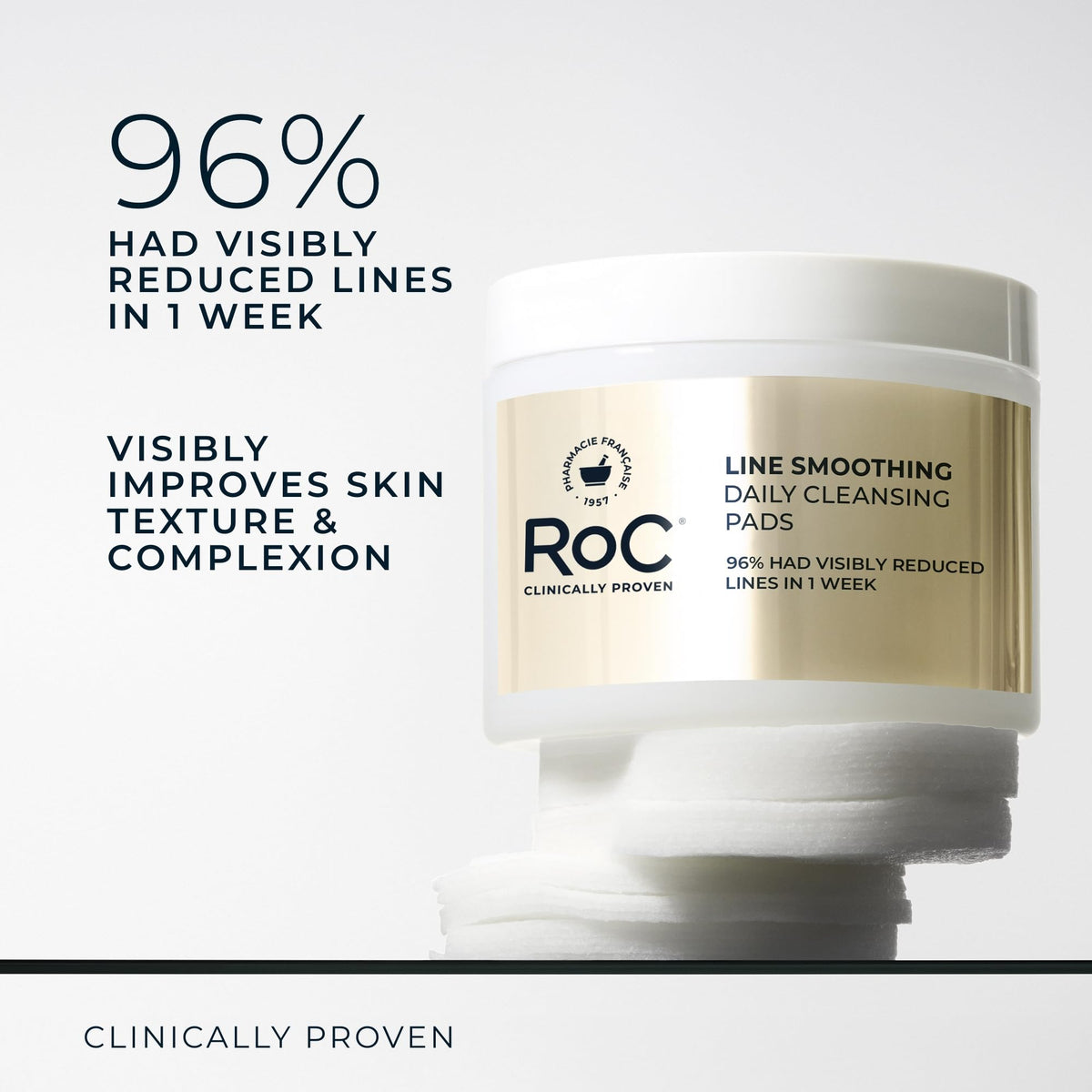 RoC Resurfacing Disks, Line Smoothing Exfoliating Makeup Remover Pads 28 CT RoC