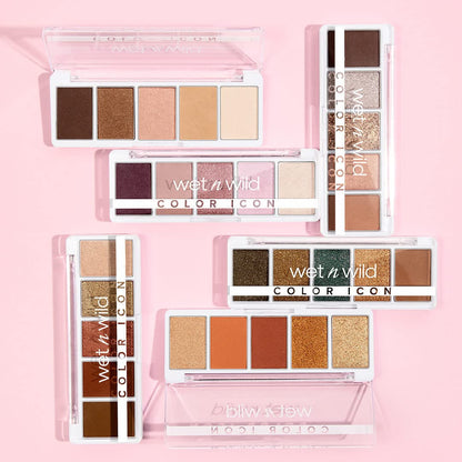 wet n wild Color Icon Eyeshadow Makeup 5 Pan Palette, Matte, Shimmer, Metallic, Long Wearing, Rich Buttery Pigment, Cruelty Free - Walking On Eggshells wet n wild