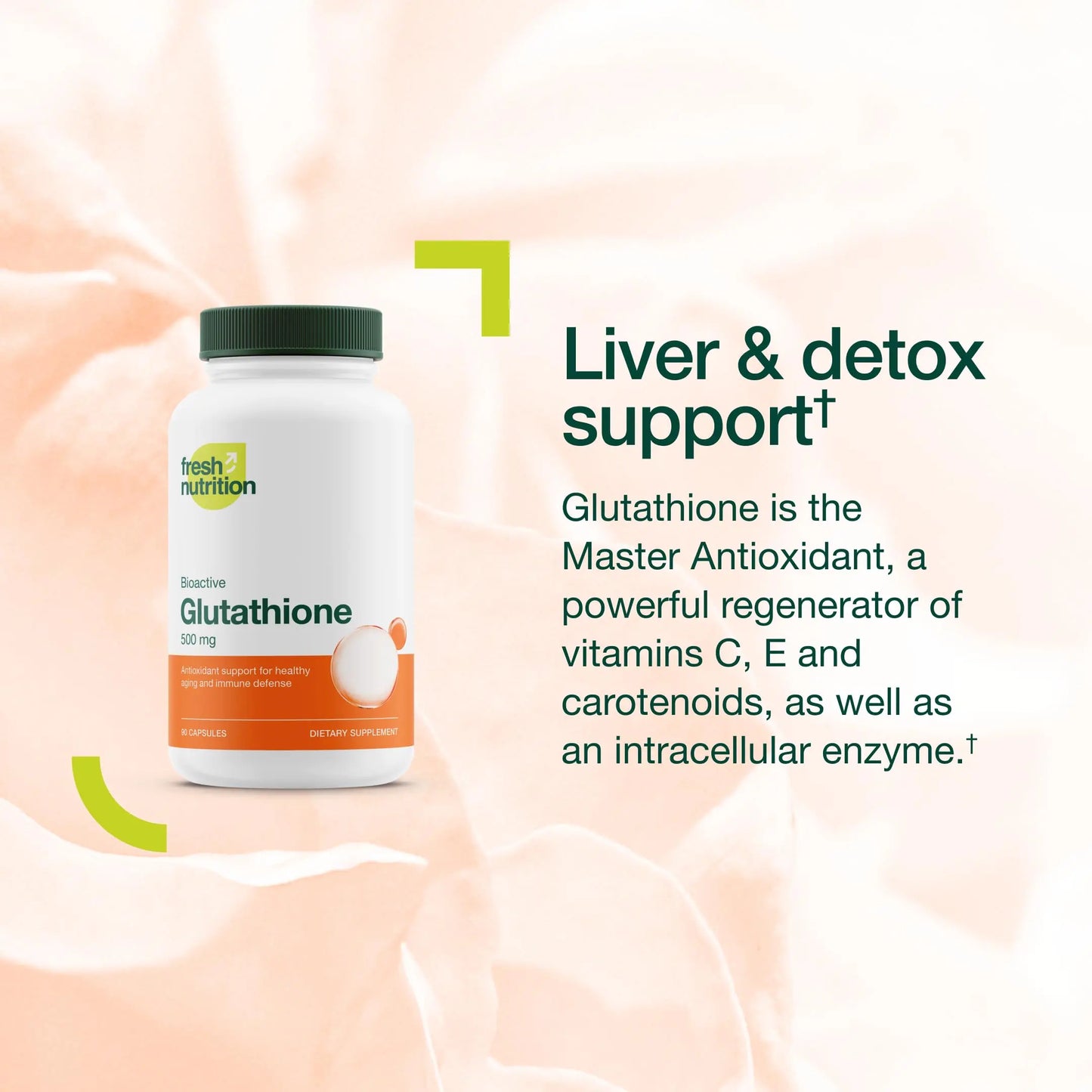 Glutathione Supplement Capsule - Strongest DNA Verified Glutathione Reduced - Vegan Friendly, Non GMO, Gluten & Soy Free Fresh Nutrition