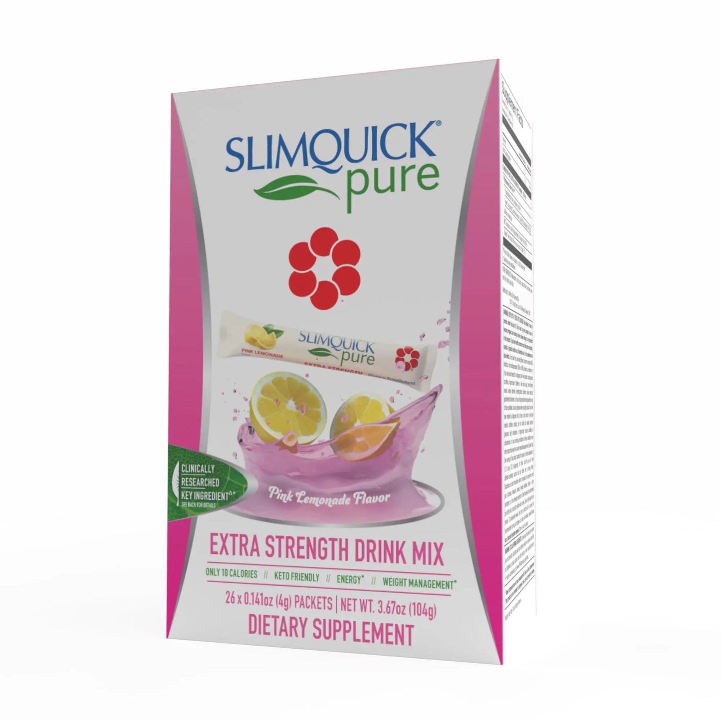 SlimQuick Pure 3X Extra Strength Drink Mix Packets, Metabolism & Weight Management for Women, Helps in Fat Breakdown, with Green Tea, Caffeine, Chaste Tree, SlimQuick