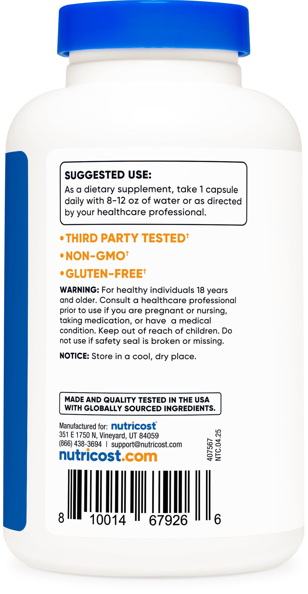Nutricost Horny Goat Weed Extract (Epimedium) - 180 Capsules, 180 Servings, 600mg Per Capsule Nutricost