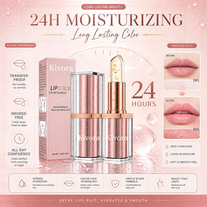 Kivora Lipstick（2 Pack）,Latest Rose Gold Kivora Lipstick for Mature Lips,PH Lipsticks Color Changing, Long Lasting Moisturizing Tinted Lip Balm Generic