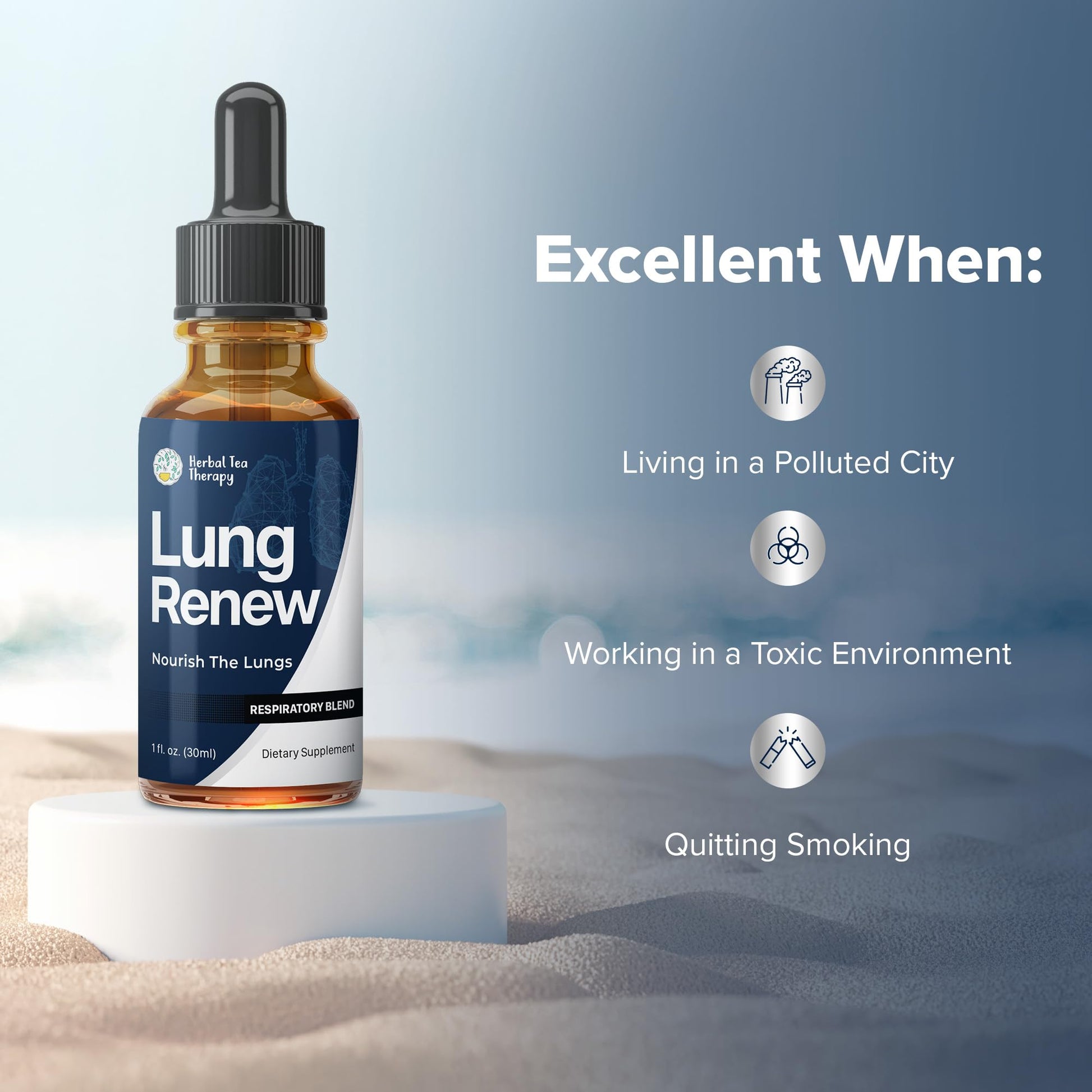 Herbal Tea Therapy Lung Renew Mullein Drops for Lungs (1 fl. oz.): Peppermint, Thyme, & Mullein Leaf Extract for Lungs Detox & Daily Respiratory Comfort - GMO-Free & Made in USA Herbal Tea Therapy buy australia supplements