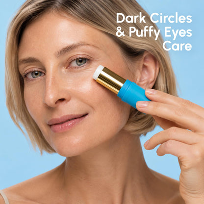 MAREE Under Eye Balm Stick Hydrating – Retinol Caffeine Under Eye Brightener Stick for Older Women – Collagen Undereye Cream for Dark Circles & Wrinkles – 0.28 Ounce, Blue MAREE
