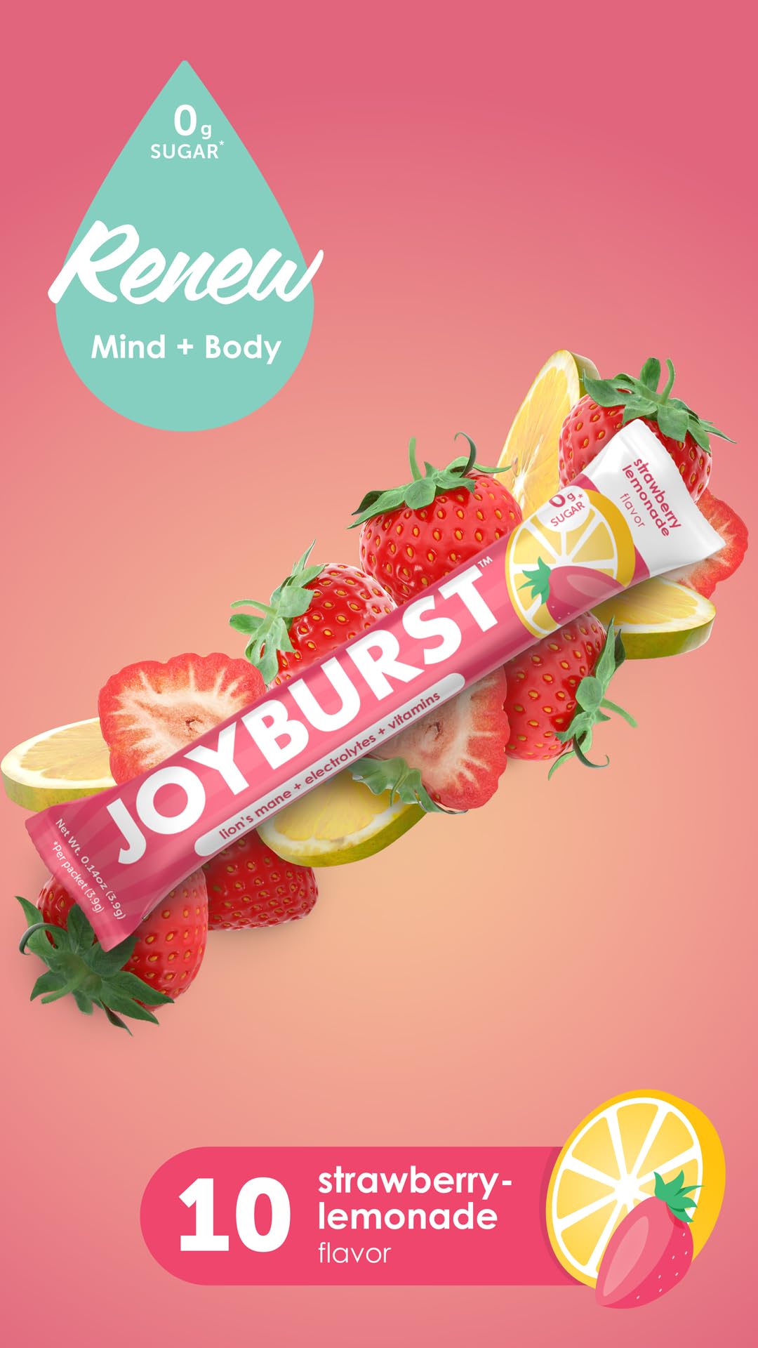 Joyburst Sugar Free Electrolytes Powder Packets, Instant Hydration Drink Mix Sticks, Variety Pack (10 Watermelon, 10 Strawberry Lemonade), Rehydrate On-The-Go JOYBURST buy australia supplements