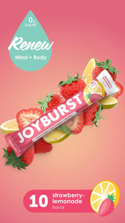Joyburst Sugar Free Electrolytes Powder Packets, Instant Hydration Drink Mix Sticks, Variety Pack (10 Watermelon, 10 Strawberry Lemonade), Rehydrate On-The-Go JOYBURST
