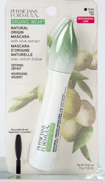 Physicians Formula Organic Wear Lash-Boosting All Natural Mascara, Lifts, Lengthens, For Sensitive Eyes, Dermatologist Tested - Natural Origin Black Physicians Formula
