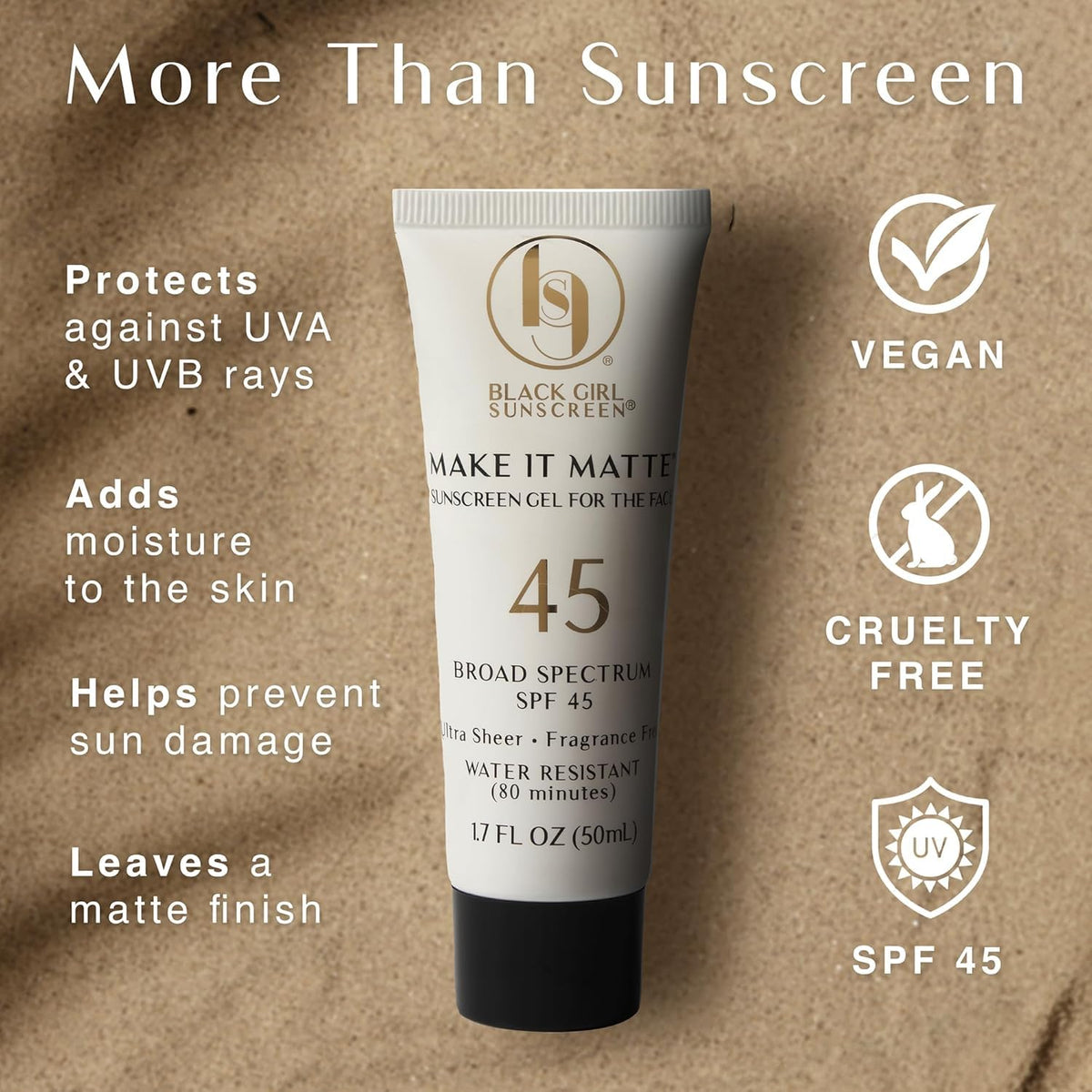 Black Girl Sunscreen Make It Matte SPF 45 Gel for Face - 1.7 Fl Oz BLACK GIRL SUNSCREEN