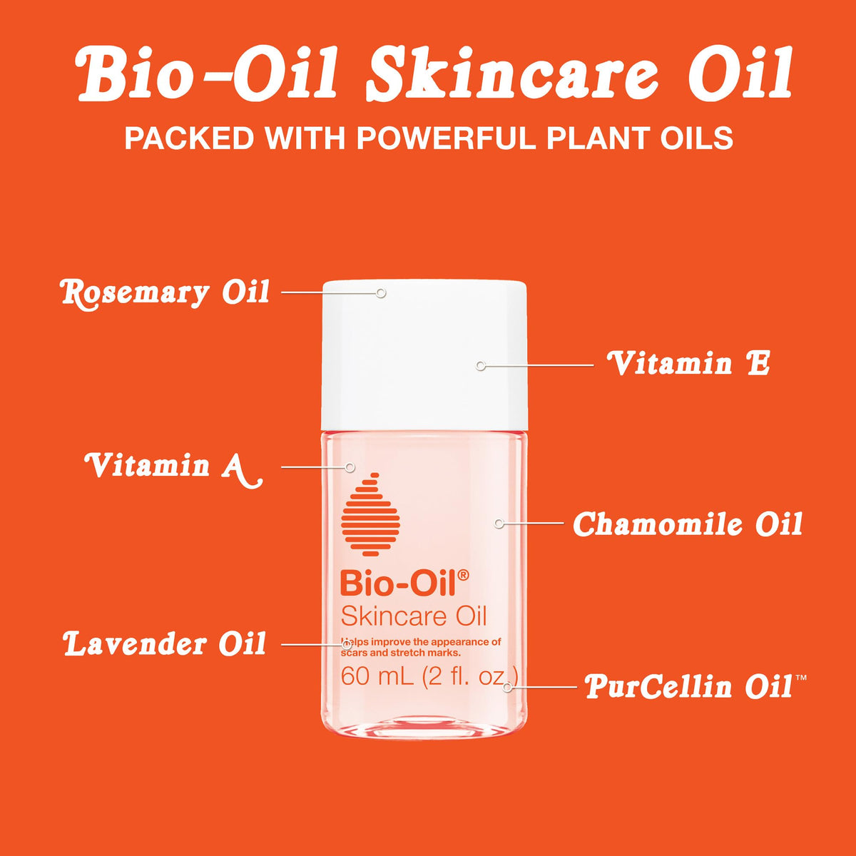 Bio-Oil Skincare Body Oil Serum, Scars & Stretch Marks, 2 fl oz Bio-Oil