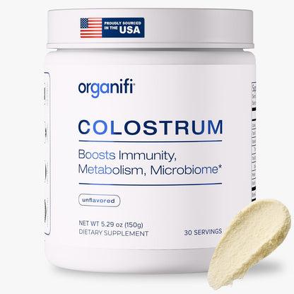 Organifi Bovine Colostrum Powder - Grass-Fed, USA-Sourced Colostrum Supplement for Gut Health, Immune Support and Recovery Gsupps Australia