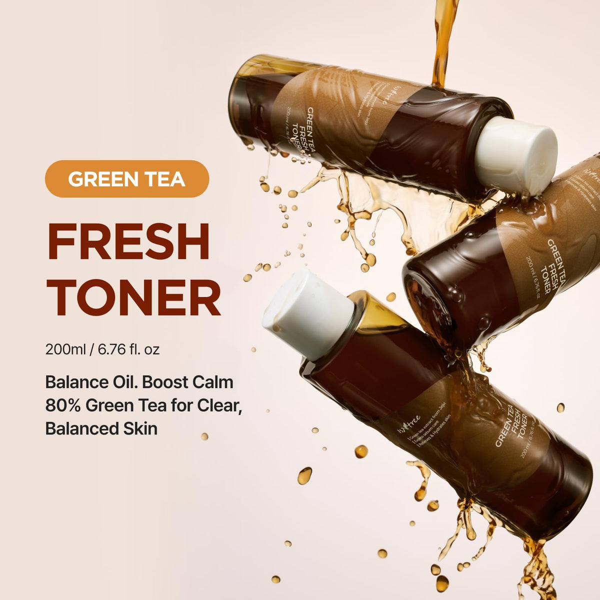 ISNTREE Green Tea Fresh Toner | Korean Toner with Green Tea | Hydrating Facial Toner for Oily Skin, Sebum Control & Refreshing Care, 6.76 fl oz IsNtree