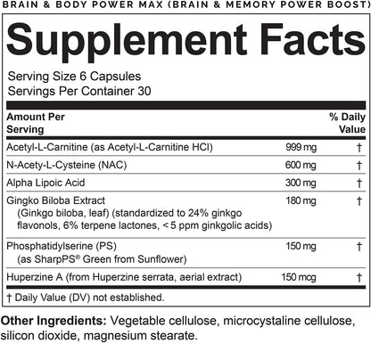 Dr. Amen brainMD Brain & Body Power Max - 420 Capsules - Complete Wellness Support Supplement, Promotes Recall & Retention, Focus, Emotional Balance & Positive Mood - 30 Day Supply