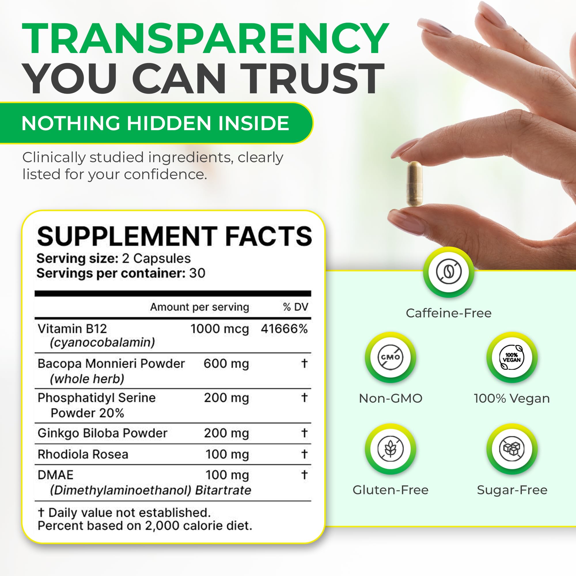Memory Muscle – Advanced Nootropic Brain Supplement with Vitamin B12, Bacopa Monnieri & DMAE for Focus, Memory, Mental Clarity & Clean Energy – Premium Cognitive Support Formula Oaks Nutrition buy australia supplements