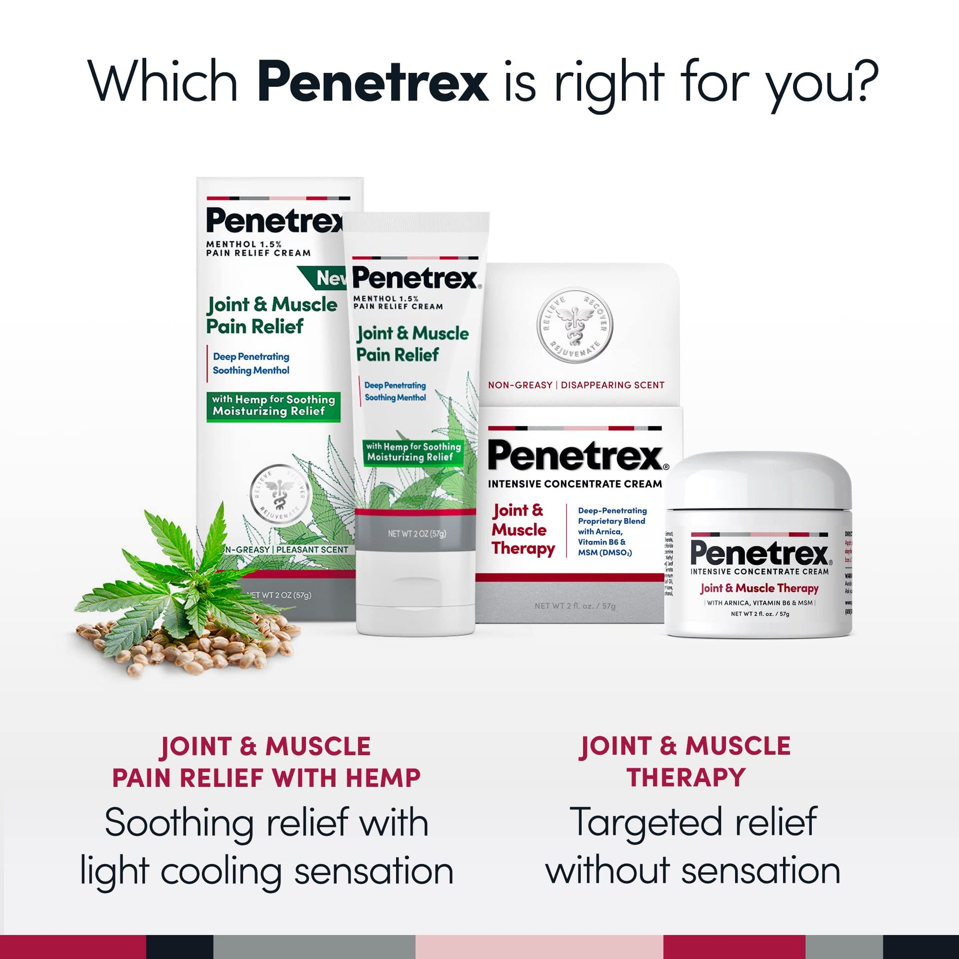 Penetrex Soothing Joint & Muscle Pain Relief Cream with Hemp - Deep Penetrating Menthol, Arnica and Hemp for Soothing, Hydrating Relief - Non-Greasy, Easy to Apply, Pleasant Scent- 2oz Squeezable Tube Penetrex buy australia supplements
