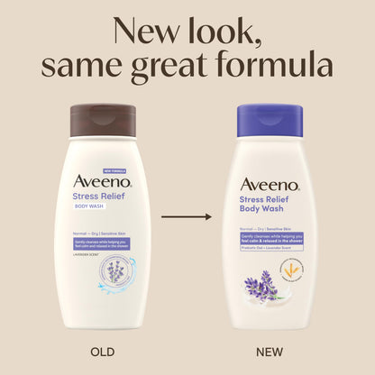 Aveeno Stress Relief Body Wash, Lavender Scent, 18 fl. oz Aveeno