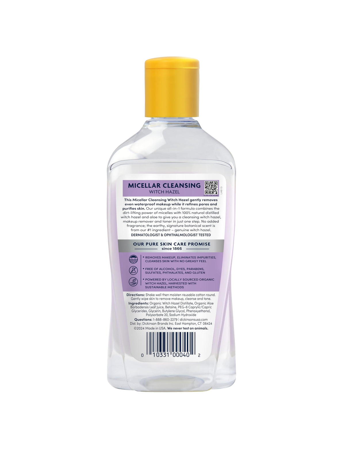 Dickinson's Micellar Cleansing Witch Hazel with Aloe | 16 Oz Dickinson's