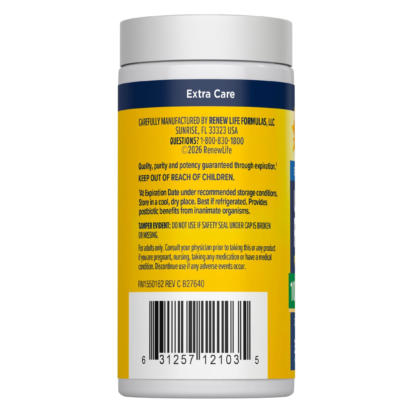 Renew Life Extra Care Digestive Probiotic Capsules, 50 Billion CFU Guaranteed, Daily Supplement Supports Immune, Digestive, Respiratory Health(1), L. Rhamnosus GG, Dairy, Soy and Gluten-Free, 90 Count | 90 Vegetarian Capsules | Supports Digestive, Immune Gsupps Australia