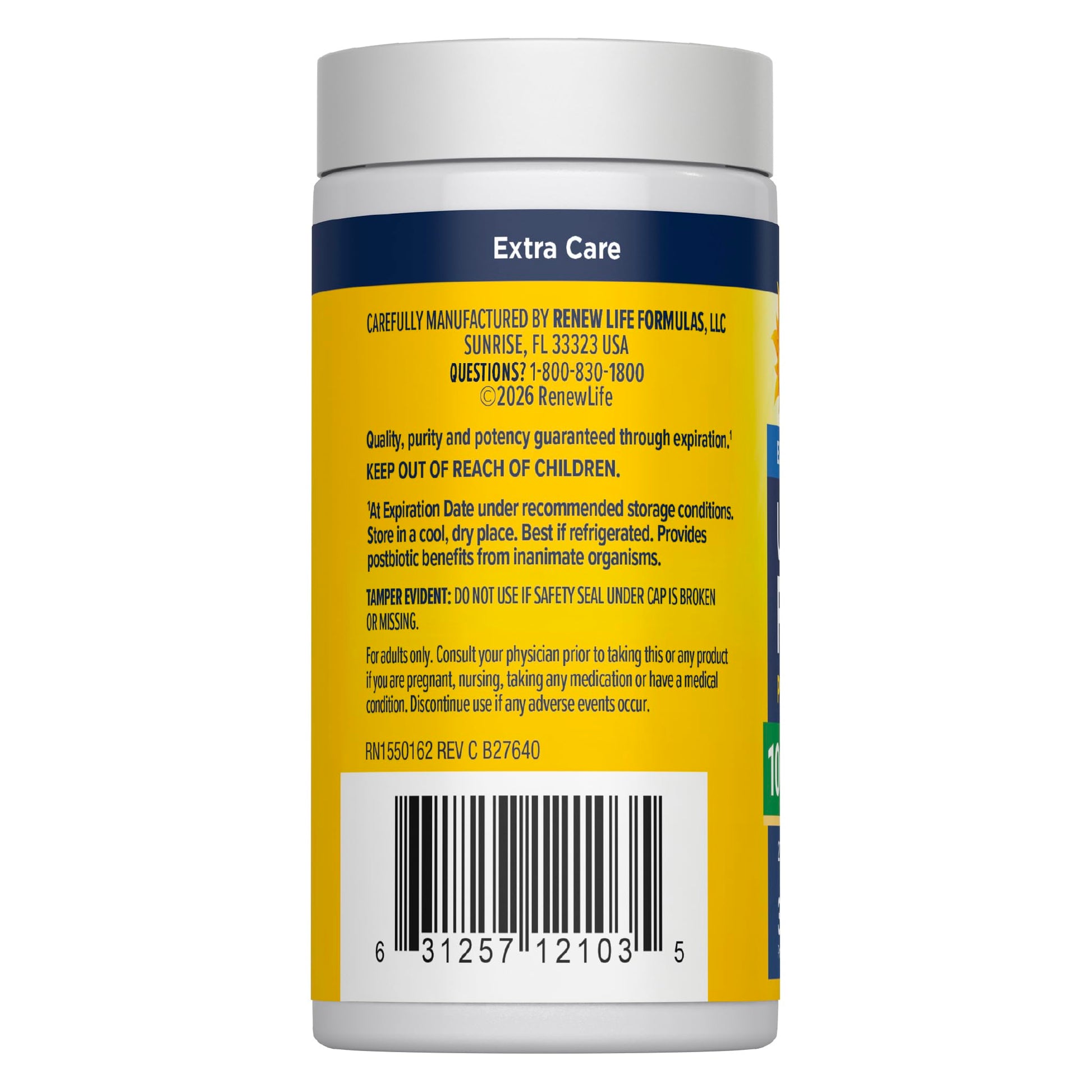 Renew Life Extra Care Digestive Probiotic Capsules, 50 Billion CFU Guaranteed, Daily Supplement Supports Immune, Digestive, Respiratory Health(1), L. Rhamnosus GG, Dairy, Soy and Gluten-Free, 90 Count | 90 Vegetarian Capsules | Supports Digestive, Immune Gsupps Australia