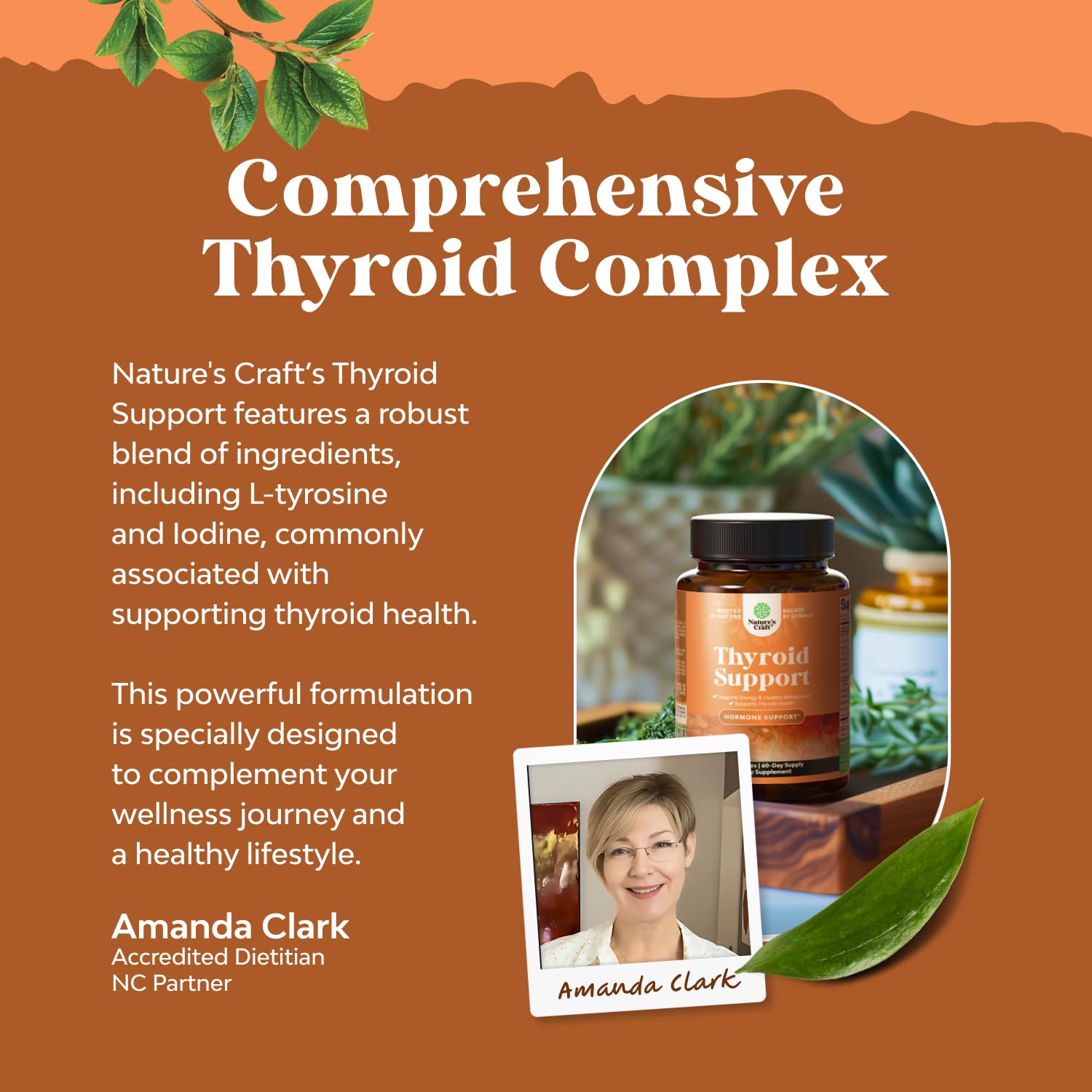 Natures Craft Herbal Thyroid Support Complex - Potent Kelp Iodine Supplement with L Tyrosine, Bladderwrack, Selenium & Ashwagandha for Hormone Balance - Mood & Energy Dietary Pills - 60 Count Gsupps Australia