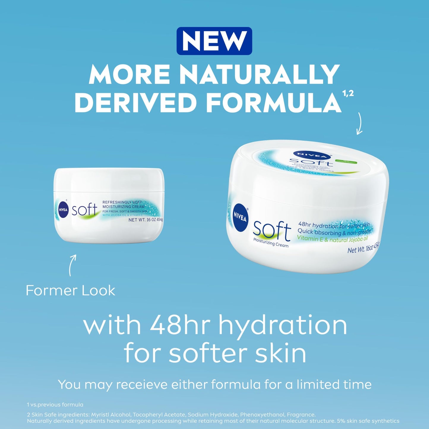 NIVEA Soft Refreshingly Soft Moisturizing Cream, Lightweight Body Moisturizer for Face, Body and Hands, Body Cream Enriched NIVEA