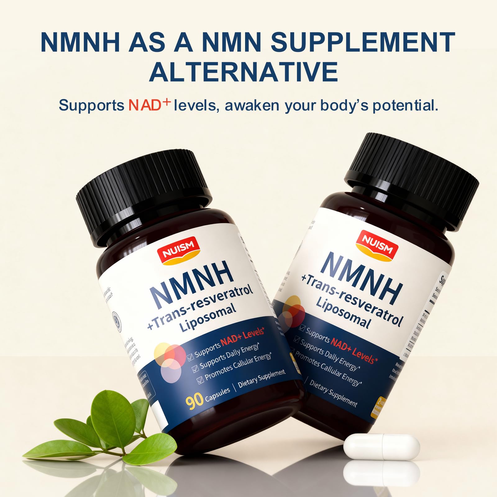 NUISM NMNH NAD+ Supplement, Liposomal 600mg NMN NAD+ and Resveratrol Complex for Cellular Energy, Healthy Aging & Metabolic Support, 90 Capsules NUISM buy australia supplements