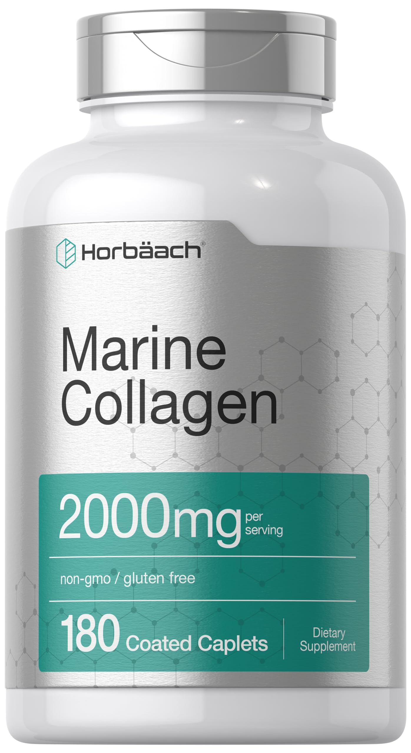 Horbäach Marine Collagen Peptides 2000mg | 180 Caplet Capsules | Type 1 with Calcium | Non-GMO, Gluten Free Supplement Horbäach buy australia supplements