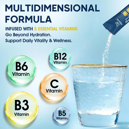 Aibiodi Electrolytes Powder Packets - Sugar Free & Zero Calorie Liquid Daily IV Drink Mix - Instant Hydration & Energy Supplement with 6 Electrolytes and 5 Vitamins Aibiodi
