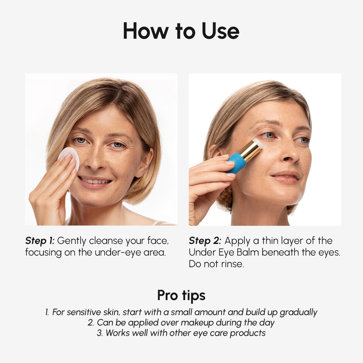 MAREE Under Eye Balm Stick Hydrating – Retinol Caffeine Under Eye Brightener Stick for Older Women – Collagen Undereye Cream for Dark Circles & Wrinkles – 0.28 Ounce, Blue MAREE