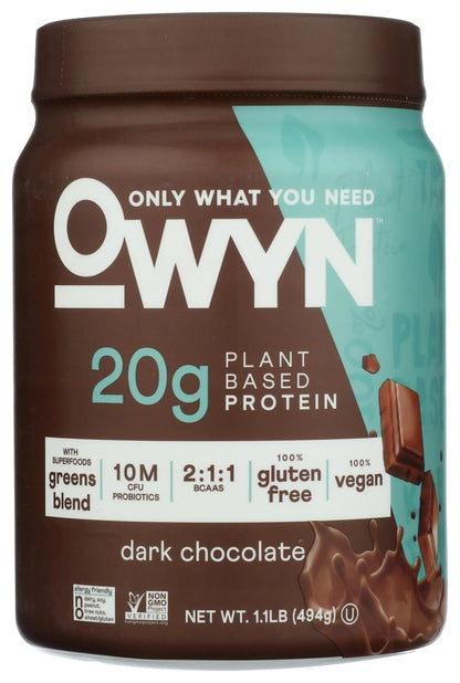 OWYN Only What You Need Plant-Based Protein Powder, Dark Chocolate, 1.17 lbs OWYN Only What You Need