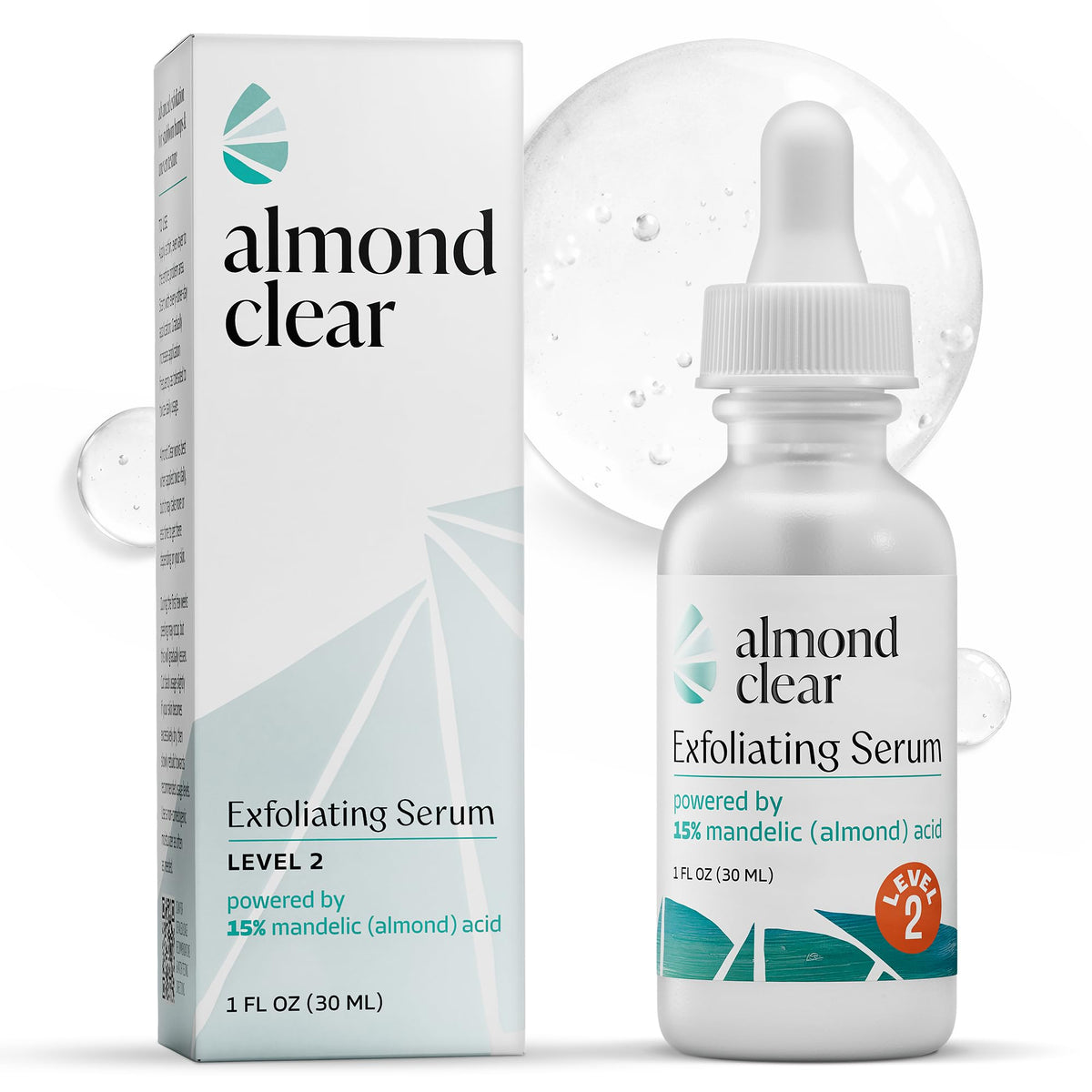Almond Clear Mandelic Acid Level 2 Serum – Extra Strength Treatment for Body Acne, Folliculitis, and Ingrown Hairs – Buttocks Clearing Dark Spot Remover – 1 Fl Oz Almond Clear