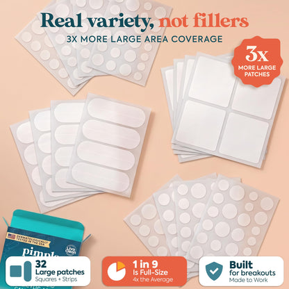 272 CT Large Pimple Patches for Face - 10 Sizes Variety Pack Zit Patches w/ Salicylic Acid, Tea Tree, Calendula Oil - Pimple Patches Large Acne Patches for Face Chin and Body - Dark Spot Patches LivaClean