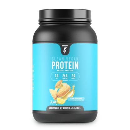 InnoSupps Clean Vegan Protein - Plant Based, Vegan, Natural, No Artificial Sweeteners, No Gluten, No Dairy. Lactose Free, Low Carbs, Low Fat, No Sugar Added, Soy Free, Non-GMO (Lemon Sugar Cookie)