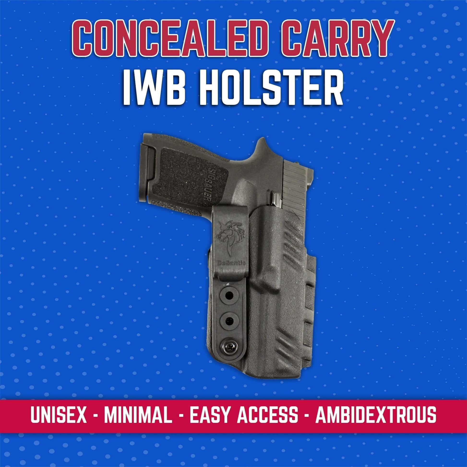 DeSantis Slim-Tuk - IWB Holster for Men and Women, Pistol Holster for Concealed Carry, Suitable for Appendix Wear, Ambidextrous, Made with Kydex, Adjustable Tension, Tuckable 360 C-Clip Gsupps Australia